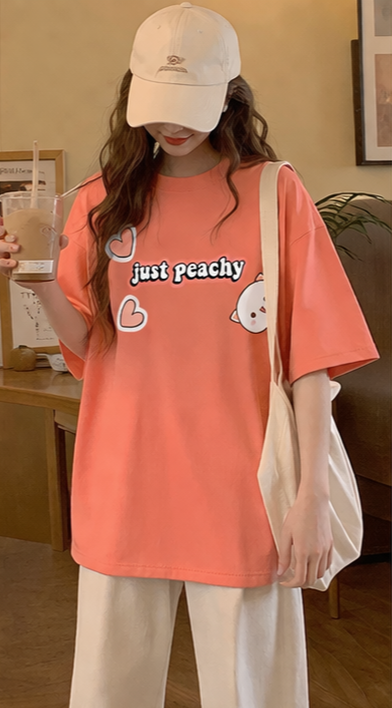 Just Peachy Oversized Tee  Cute Aesthetic Essential