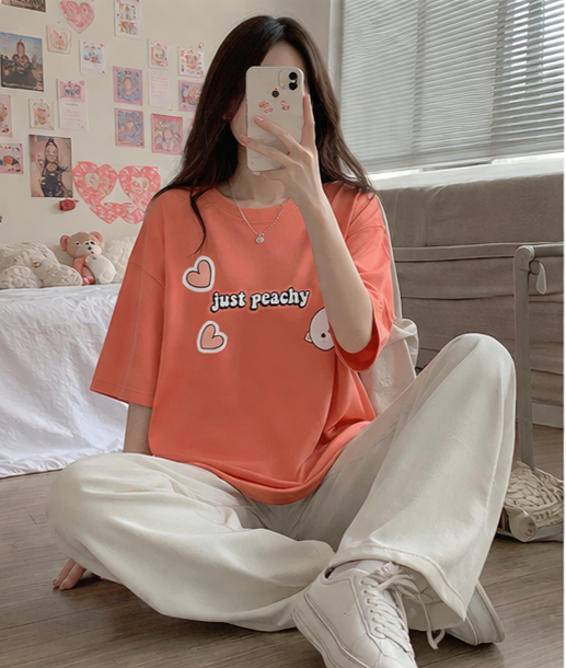 Just Peachy Oversized Tee  Cute Aesthetic Essential