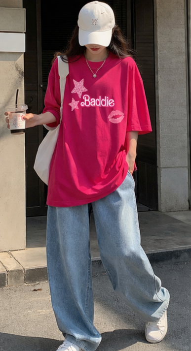 Baddie Oversized Tee  Bold & Confident Vibe