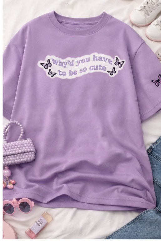 lavender oversized tshirt