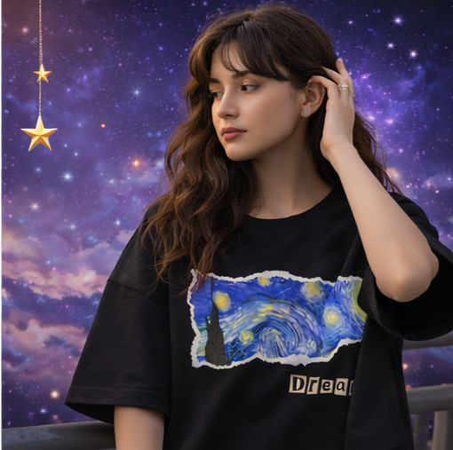 Starry Night Oversized T shirt