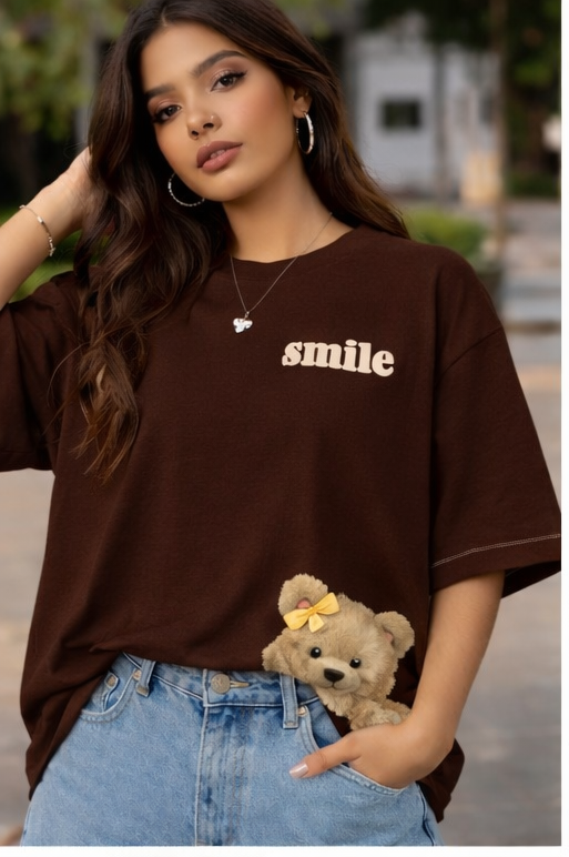 Smile Teddy Oversized T shirt