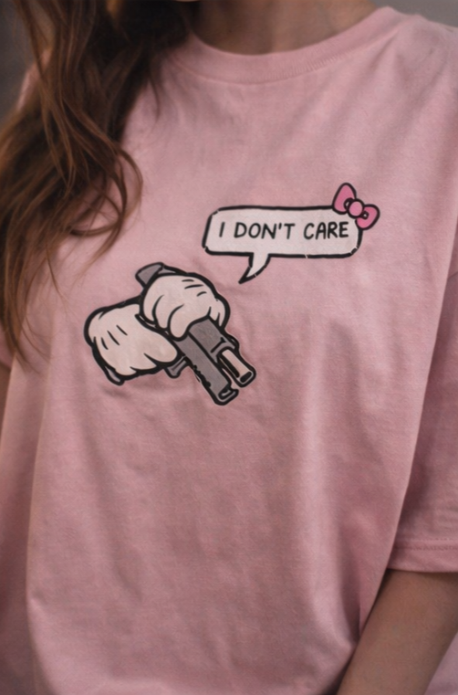 I DONT CARE Oversized Tee  Cute but Savage