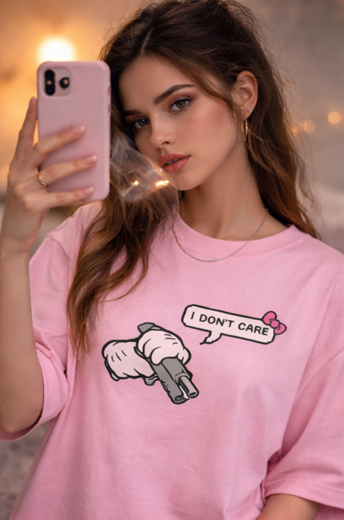 I DONT CARE Oversized Tee  Cute but Savage