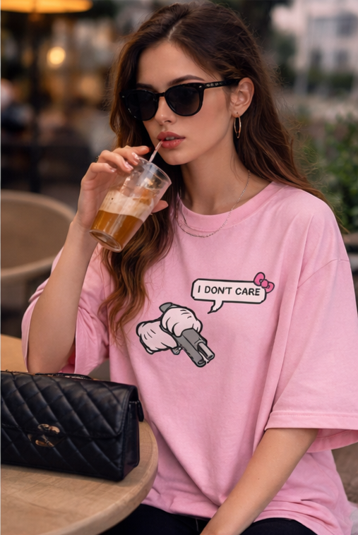 I DONT CARE Oversized Tee  Cute but Savage