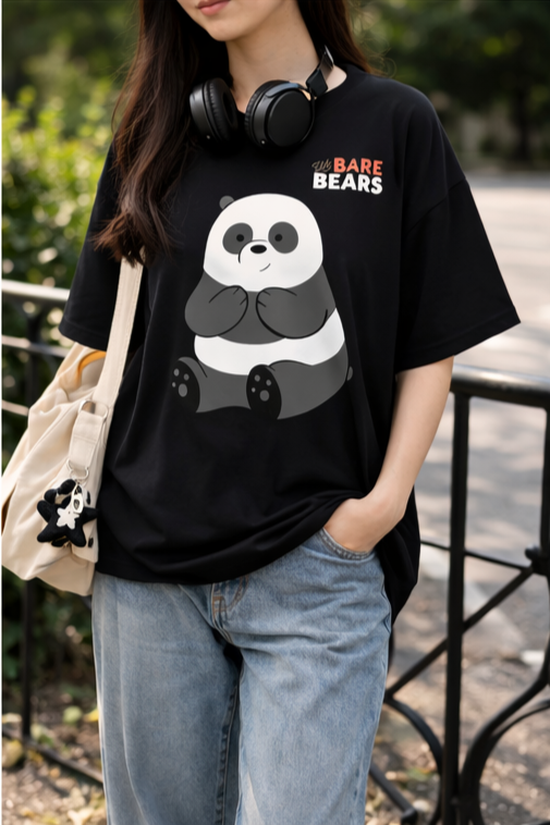 Panda Graphic Oversized Tee  Streetwear Essential