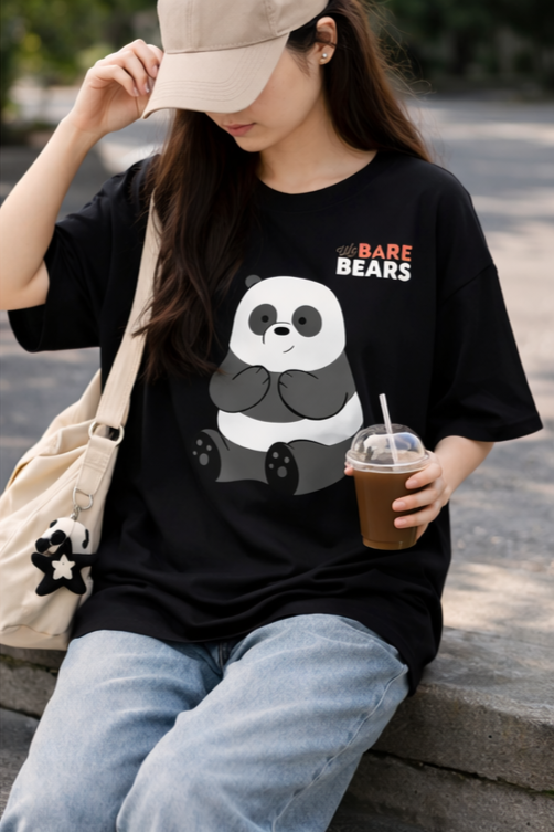 Panda Graphic Oversized Tee  Streetwear Essential