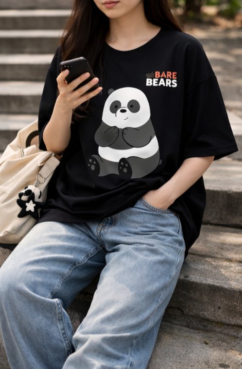 Panda Graphic Oversized Tee  Streetwear Essential