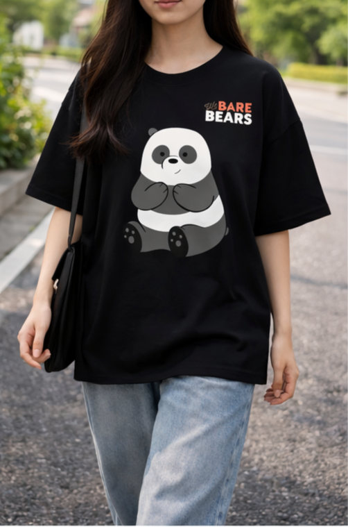 Panda Graphic Oversized Tee  Streetwear Essential