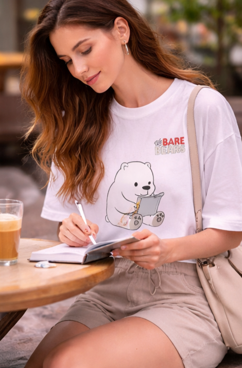 Ice Bear Doodle Oversized Tee  Create Your Own Calm