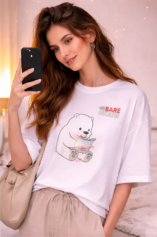 Ice Bear Doodle Oversized Tee  Create Your Own Calm