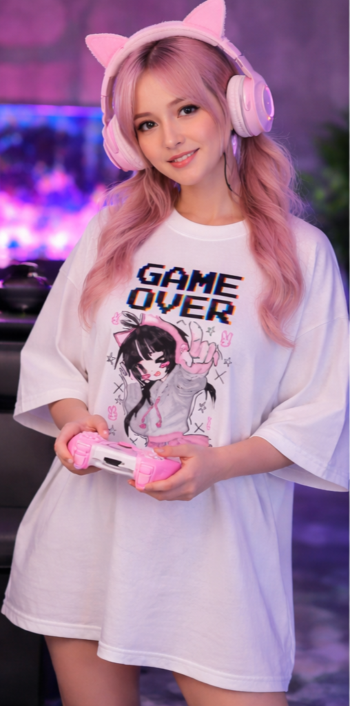 Game Over Oversized Tee  Gamer Streetwear Drop