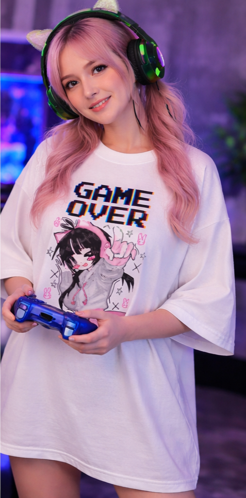 Game Over Oversized Tee  Gamer Streetwear Drop