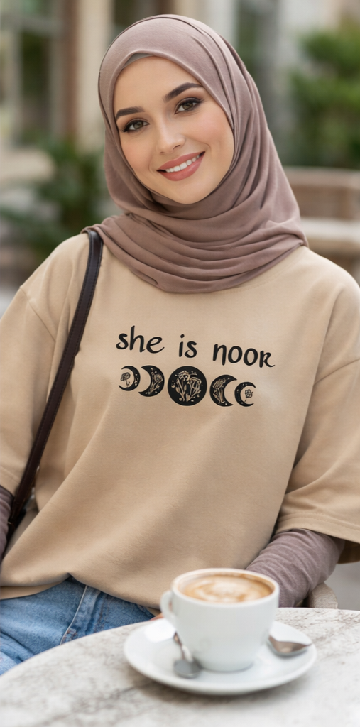 She is Noor Oversized Tee  Minimal Soul Aesthetic