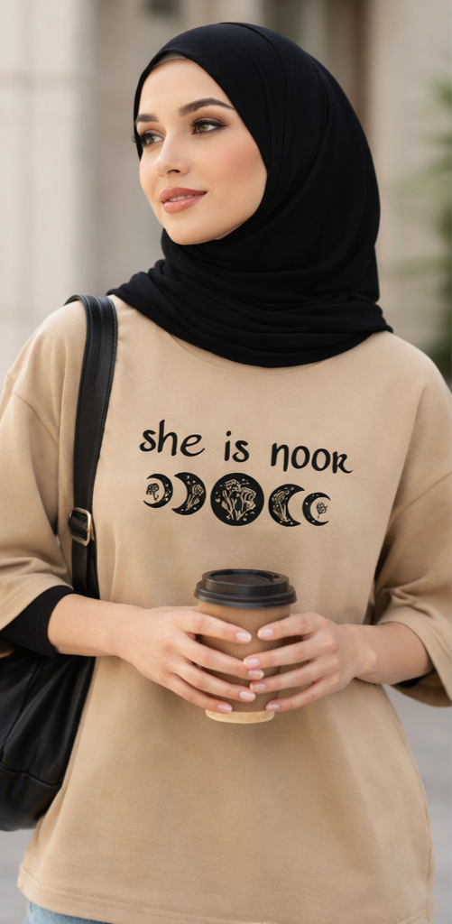 She is Noor Oversized Tee  Minimal Soul Aesthetic