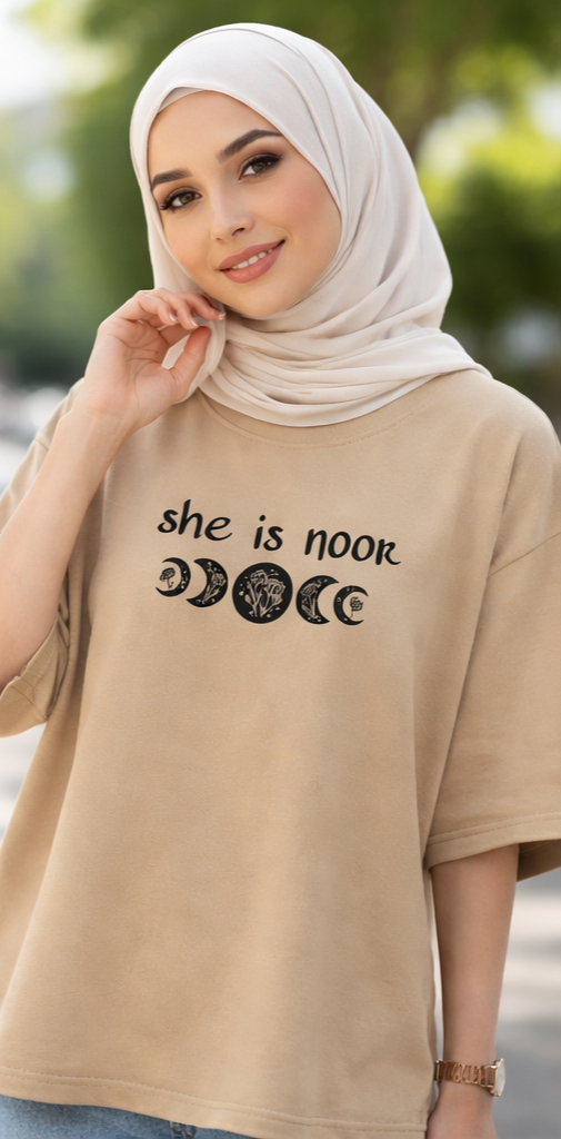 She is Noor Oversized Tee  Minimal Soul Aesthetic